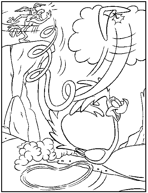 Coloring page: Road Runner and Wile E. Coyote (Cartoons) #47252 - Free Printable Coloring Pages