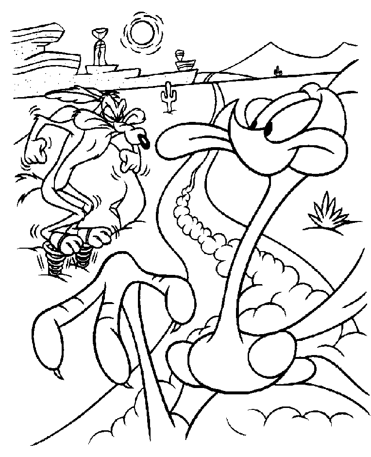 Coloring page: Road Runner and Wile E. Coyote (Cartoons) #47297 - Free Printable Coloring Pages
