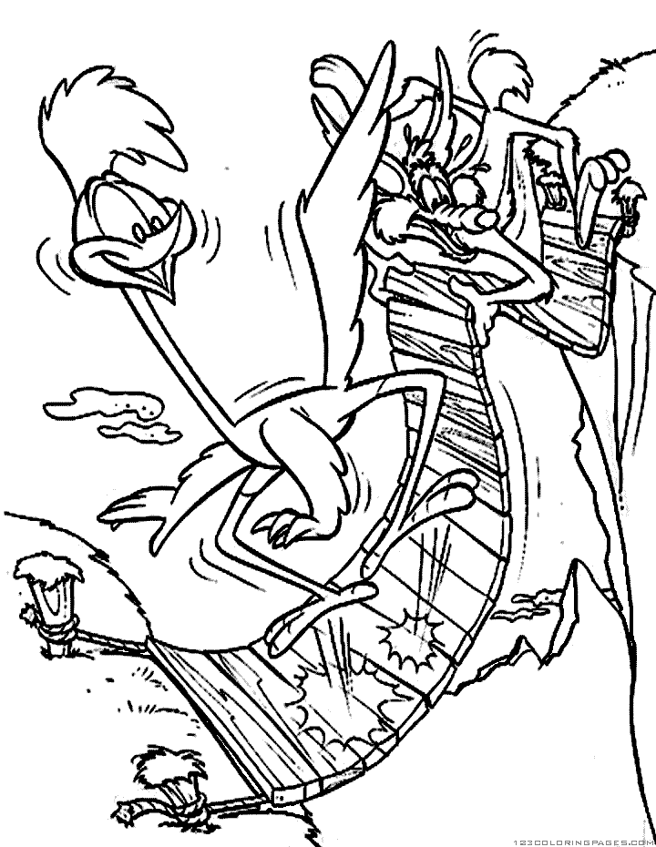 Coloring page: Road Runner and Wile E. Coyote (Cartoons) #47303 - Free Printable Coloring Pages