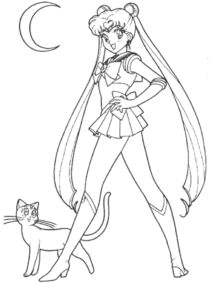 Coloring page: Sailor Moon (Cartoons) #50263 - Free Printable Coloring Pages