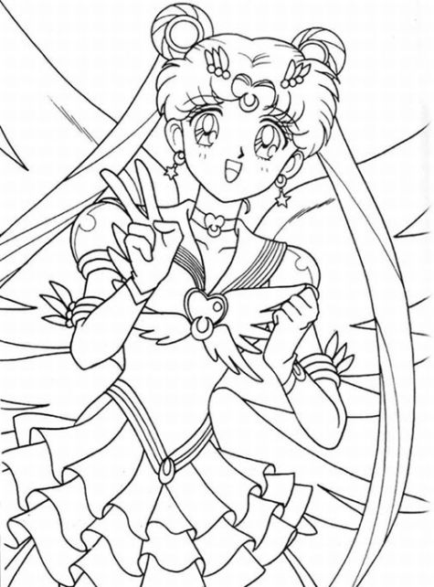 Coloring page: Sailor Moon (Cartoons) #50356 - Free Printable Coloring Pages