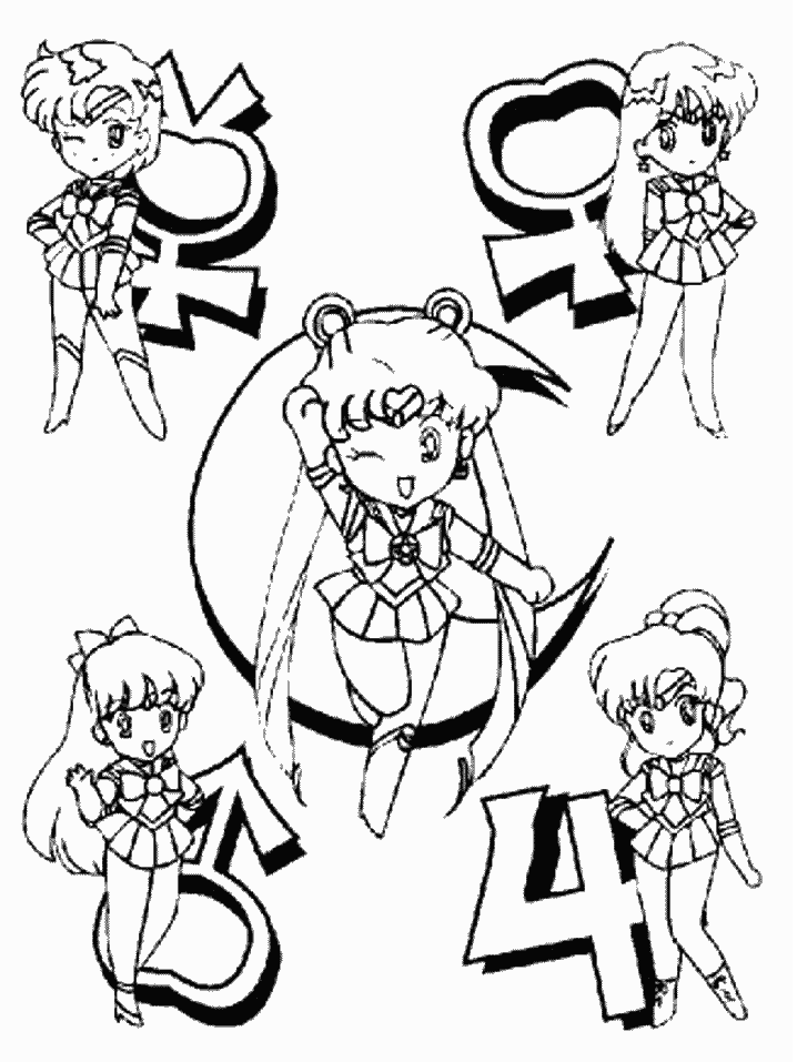 Coloring page: Sailor Moon (Cartoons) #50374 - Free Printable Coloring Pages