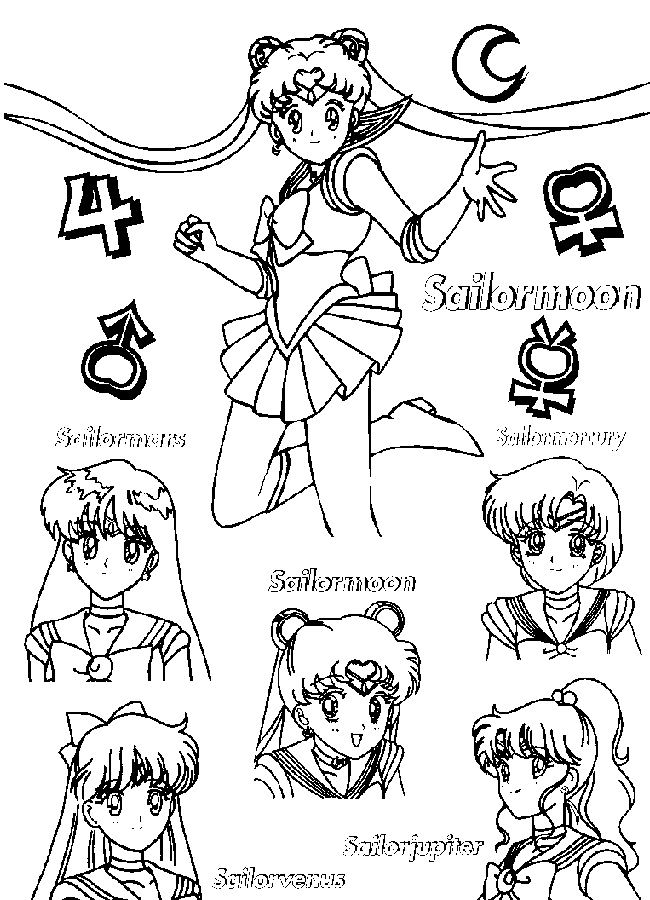 Coloring page: Sailor Moon (Cartoons) #50389 - Free Printable Coloring Pages