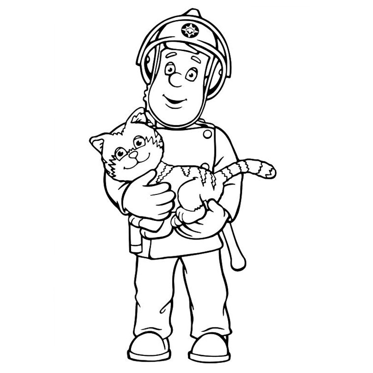 Coloring page: Sam the Fireman (Cartoons) #39765 - Free Printable Coloring Pages