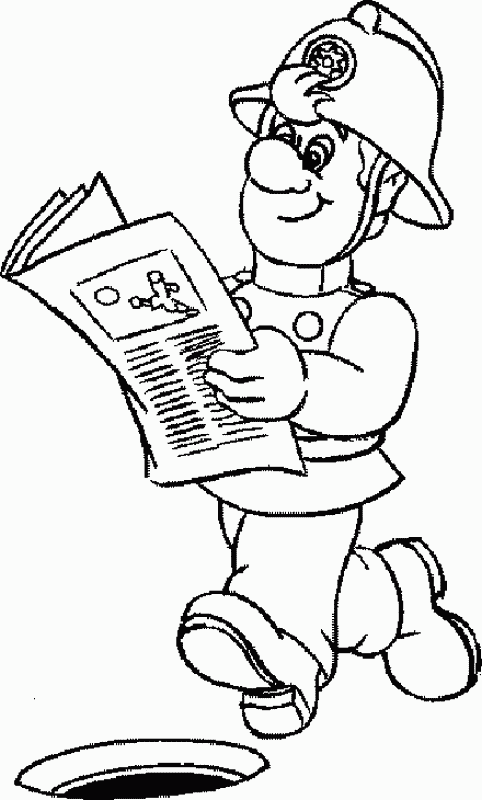 Coloring page: Sam the Fireman (Cartoons) #39792 - Free Printable Coloring Pages