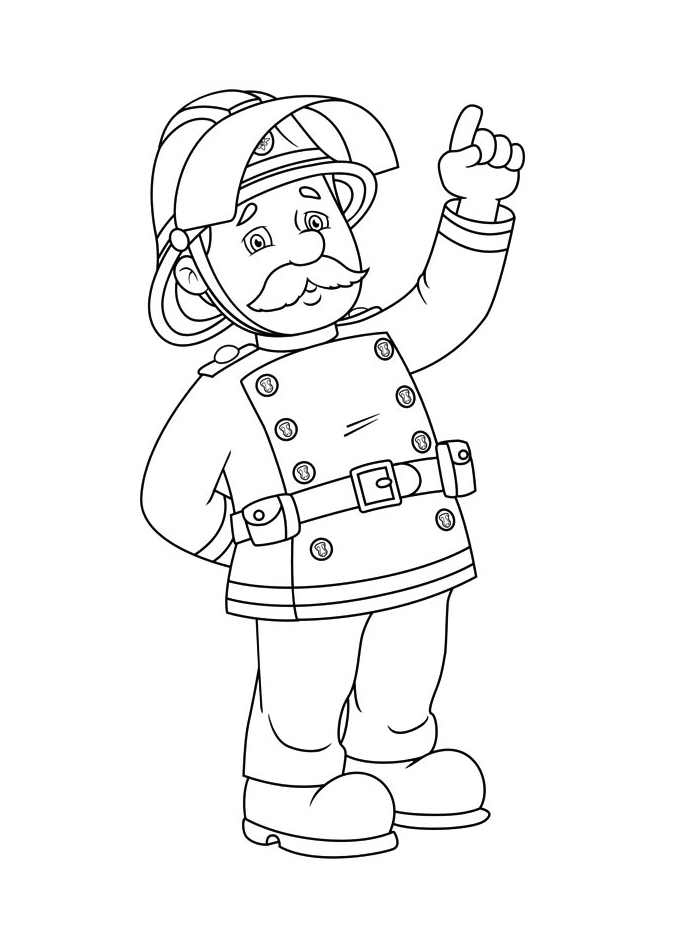 Coloring page: Sam the Fireman (Cartoons) #39796 - Free Printable Coloring Pages