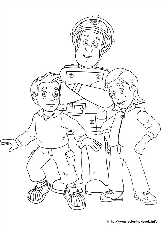 Coloring page: Sam the Fireman (Cartoons) #39802 - Free Printable Coloring Pages