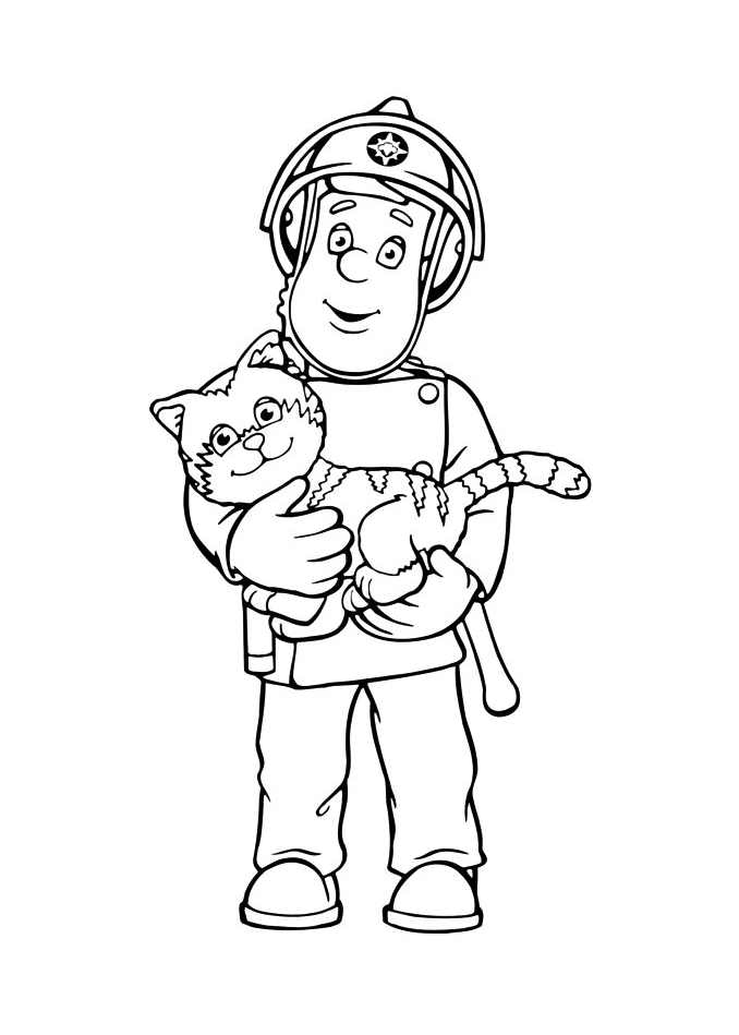 Coloring page: Sam the Fireman (Cartoons) #39843 - Free Printable Coloring Pages