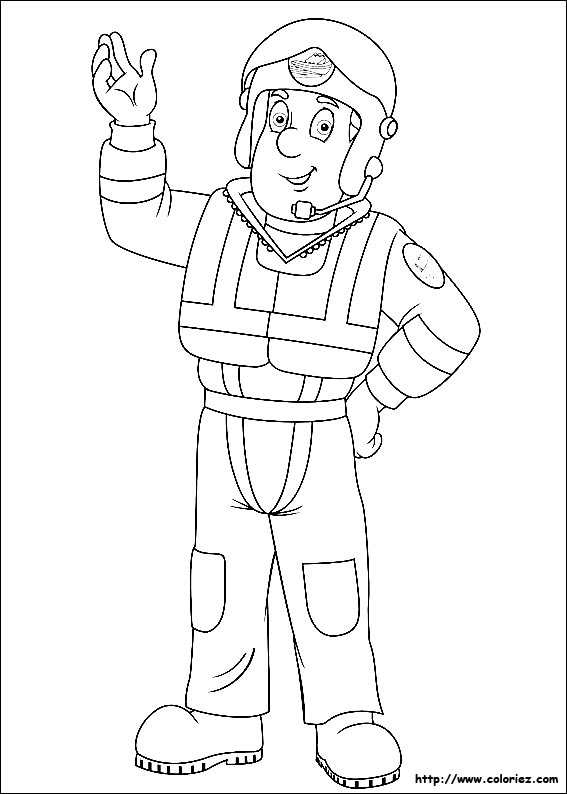 Coloring page: Sam the Fireman (Cartoons) #39883 - Free Printable Coloring Pages