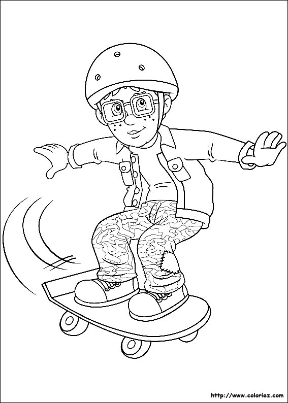 Coloring page: Sam the Fireman (Cartoons) #39885 - Free Printable Coloring Pages