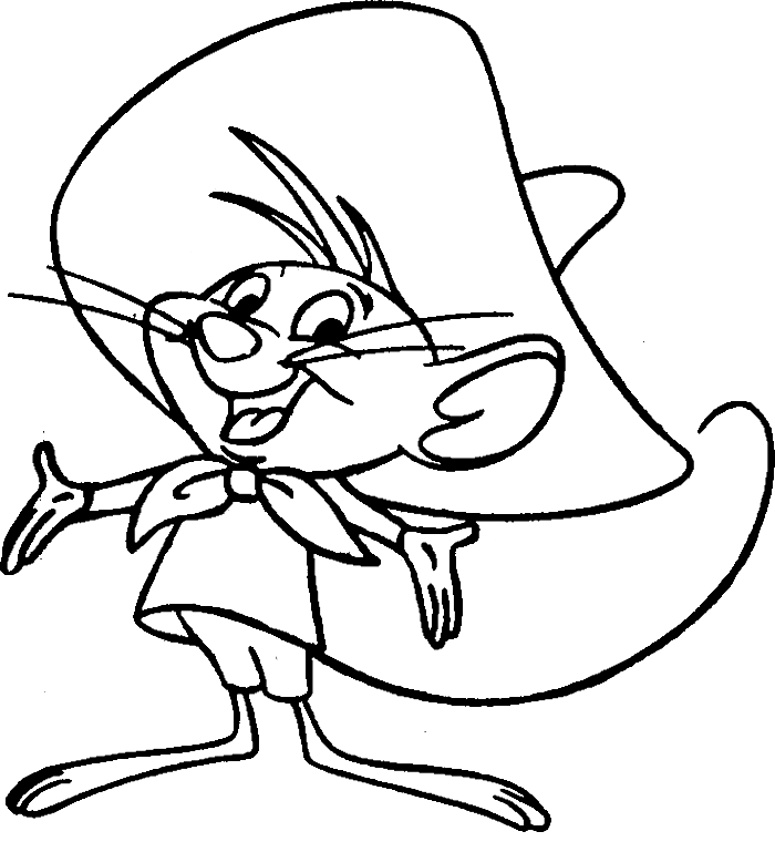 Speedy Gonzales Running Coloring Page - ColoringAll