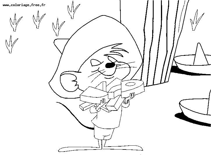 Speedy Gonzales color page - cartoon coloring - Coloring pages for kids