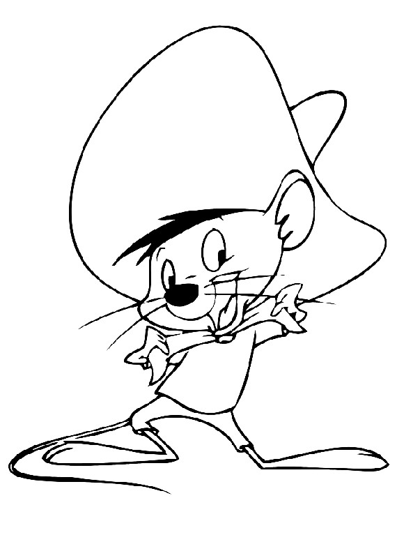 Speedy Gonzales color page - cartoon coloring - Coloring pages for kids