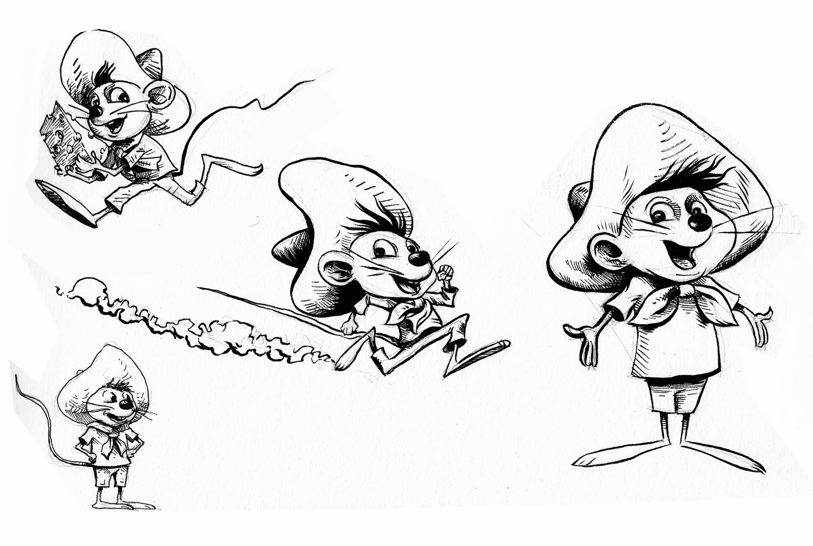 Speedy Gonzales, Drawing by Celestino Alertse