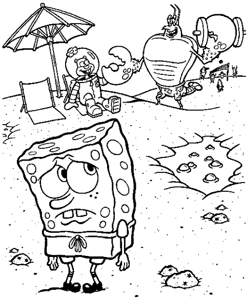 Coloring page: SquareBob SquarePants (Cartoons) #33495 - Free Printable Coloring Pages