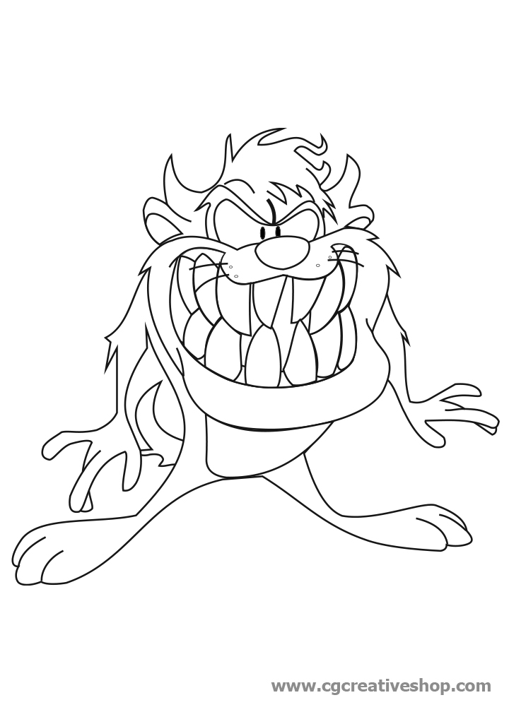 Coloring page: Taz (Cartoons) #30963 - Free Printable Coloring Pages