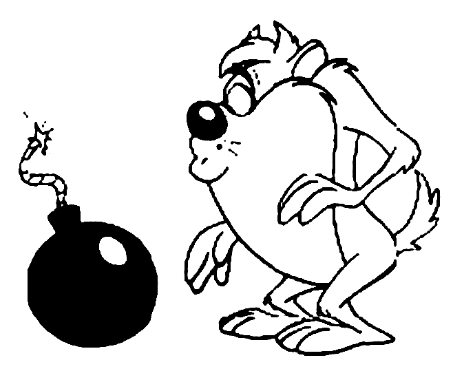 Coloring page: Taz (Cartoons) #30968 - Free Printable Coloring Pages