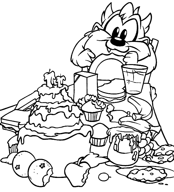 Coloring page: Taz (Cartoons) #31032 - Free Printable Coloring Pages