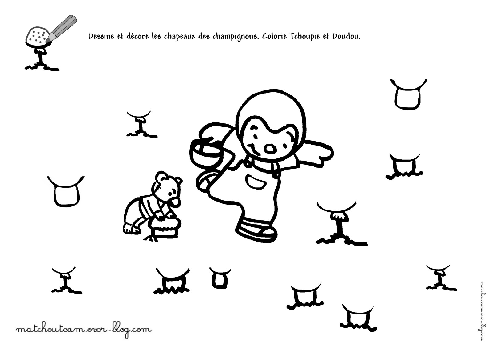 Coloring page: Tchoupi and Doudou (Cartoons) #34147 - Free Printable Coloring Pages