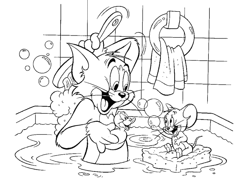 Coloring page: Tom and Jerry (Cartoons) #24269 - Free Printable Coloring Pages