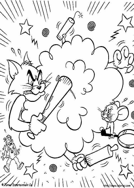 Coloring page: Tom and Jerry (Cartoons) #24353 - Free Printable Coloring Pages