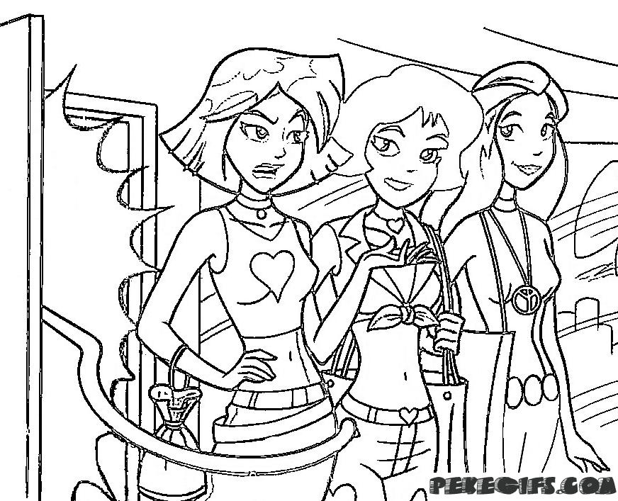 Coloring page: Totally Spies (Cartoons) #29046 - Free Printable Coloring Pages