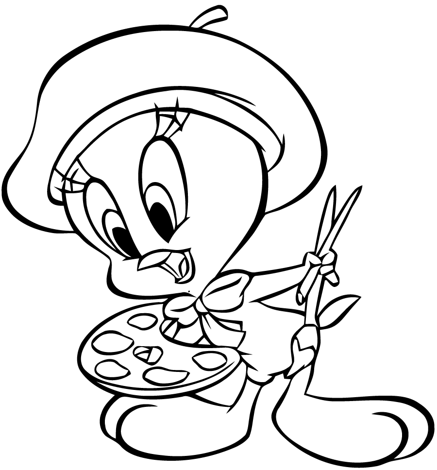 Coloring page: Tweety and Sylvester (Cartoons) #29205 - Free Printable Coloring Pages