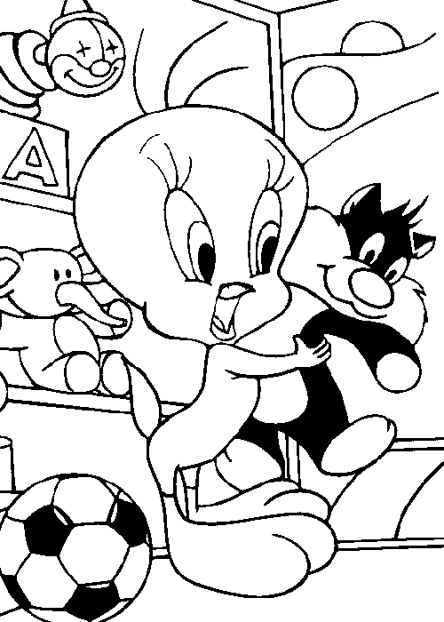 Coloring page: Tweety and Sylvester (Cartoons) #29220 - Free Printable Coloring Pages