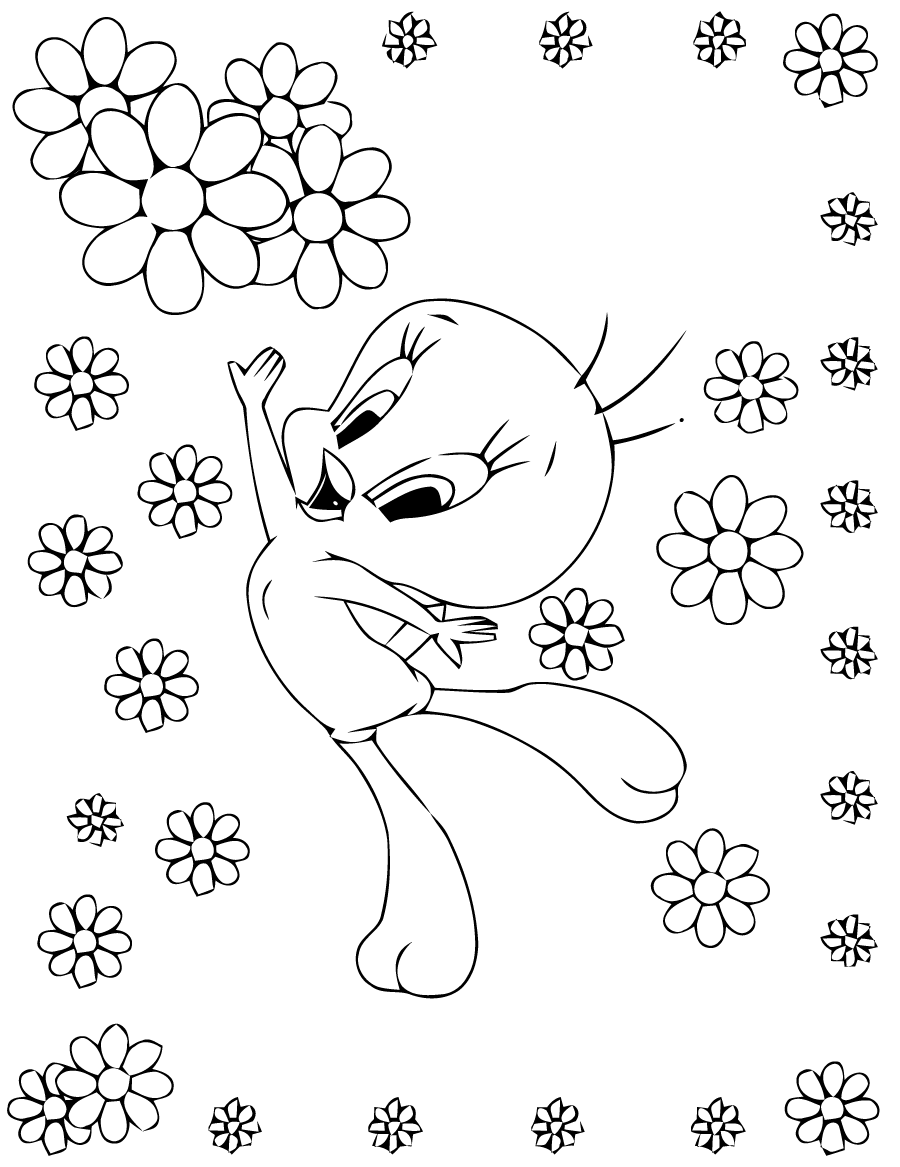 Coloring page: Tweety and Sylvester (Cartoons) #29223 - Free Printable Coloring Pages