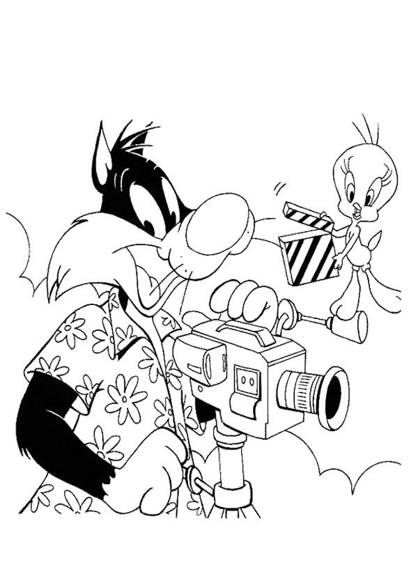 Coloring page: Tweety and Sylvester (Cartoons) #29225 - Free Printable Coloring Pages