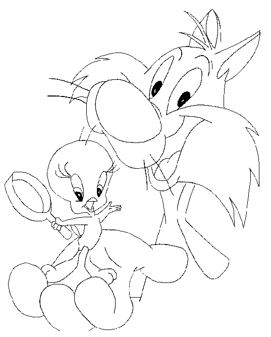 Coloring page: Tweety and Sylvester (Cartoons) #29234 - Free Printable Coloring Pages