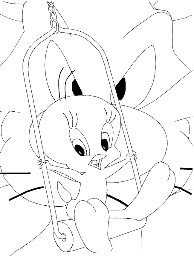 Coloring page: Tweety and Sylvester (Cartoons) #29240 - Free Printable Coloring Pages