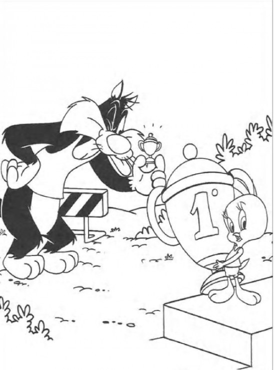 Coloring page: Tweety and Sylvester (Cartoons) #29244 - Free Printable Coloring Pages