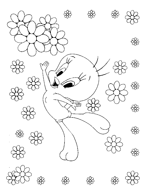 Coloring page: Tweety and Sylvester (Cartoons) #29257 - Free Printable Coloring Pages