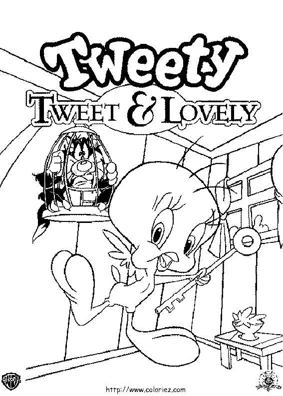 Coloring page: Tweety and Sylvester (Cartoons) #29273 - Free Printable Coloring Pages