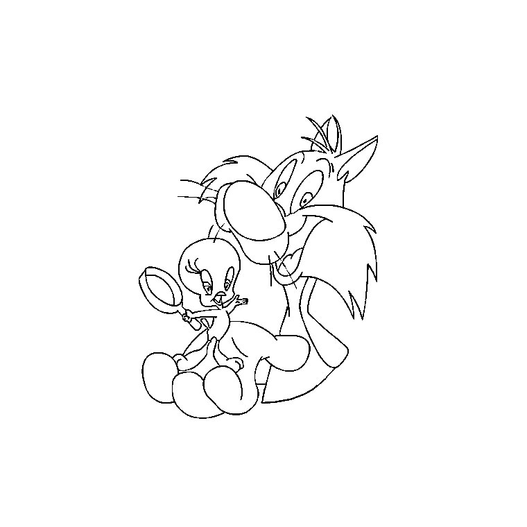 Coloring page: Tweety and Sylvester (Cartoons) #29280 - Free Printable Coloring Pages