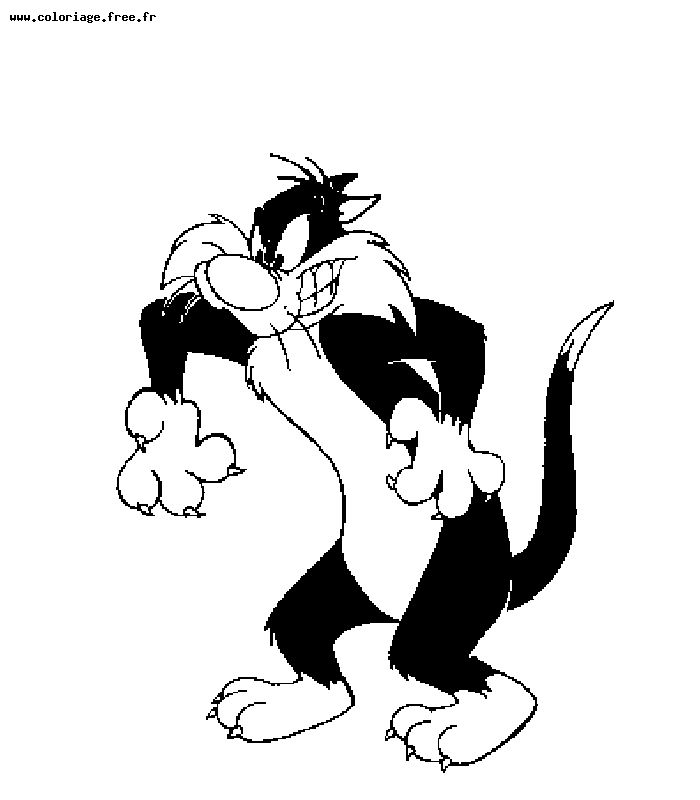 Coloring page: Tweety and Sylvester (Cartoons) #29287 - Free Printable Coloring Pages