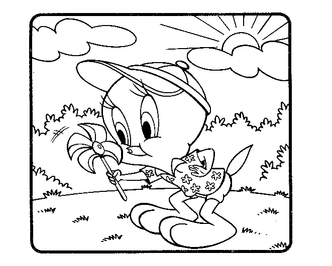 Coloring page: Tweety and Sylvester (Cartoons) #29289 - Free Printable Coloring Pages
