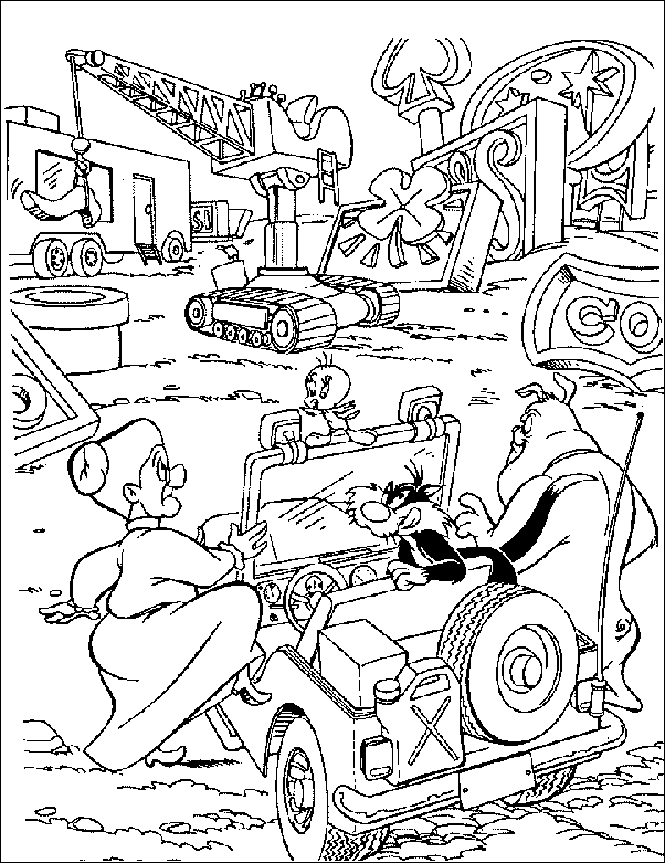 Coloring page: Tweety and Sylvester (Cartoons) #29302 - Free Printable Coloring Pages