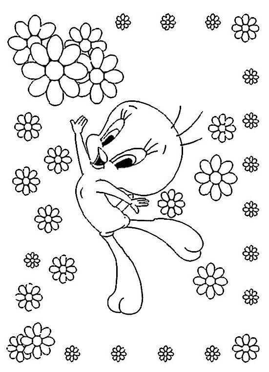 Coloring page: Tweety and Sylvester (Cartoons) #29327 - Free Printable Coloring Pages