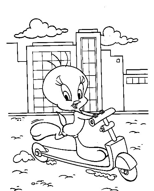 Coloring page: Tweety and Sylvester (Cartoons) #29335 - Free Printable Coloring Pages