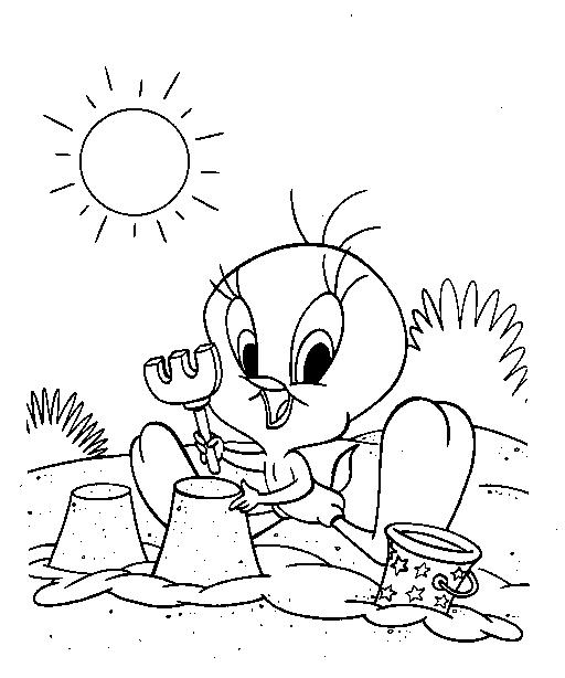 Coloring page: Tweety and Sylvester (Cartoons) #29343 - Free Printable Coloring Pages