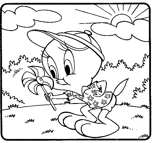 Coloring page: Tweety and Sylvester (Cartoons) #29366 - Free Printable Coloring Pages