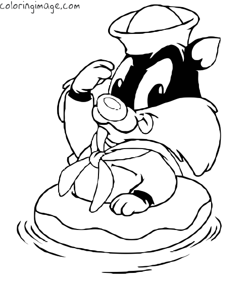Coloring page: Tweety and Sylvester (Cartoons) #29374 - Free Printable Coloring Pages