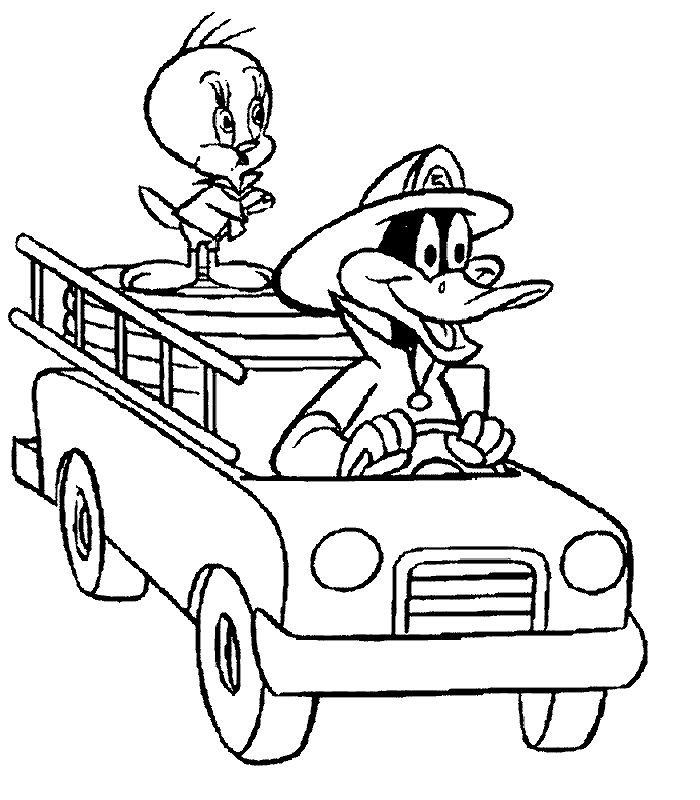 Coloring page: Tweety and Sylvester (Cartoons) #29398 - Free Printable Coloring Pages