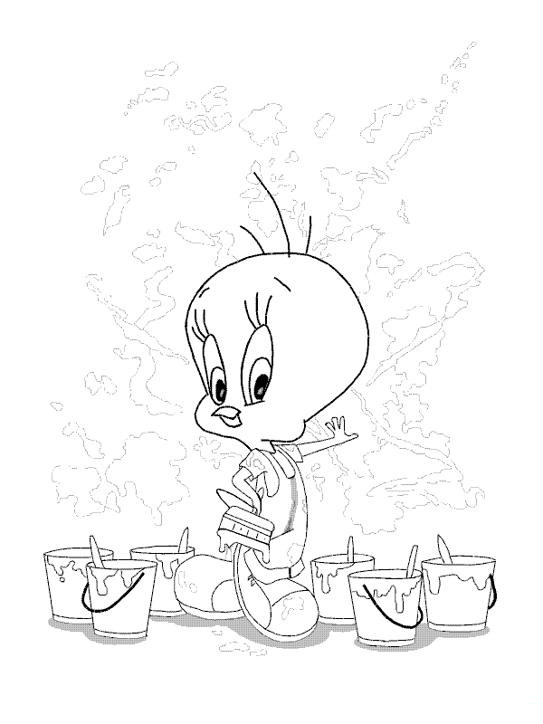 Coloring page: Tweety and Sylvester (Cartoons) #29426 - Free Printable Coloring Pages