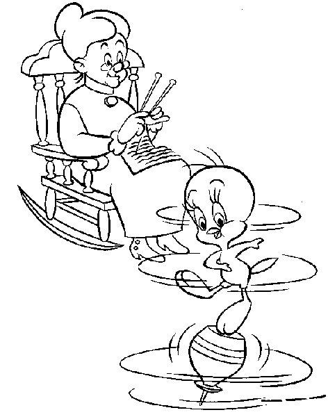 Coloring page: Tweety and Sylvester (Cartoons) #29458 - Free Printable Coloring Pages