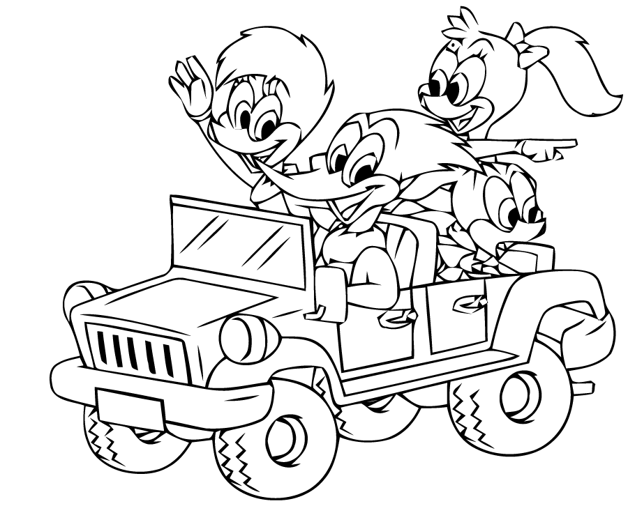 Coloring page: Woody Woodpecker (Cartoons) #28410 - Free Printable Coloring Pages