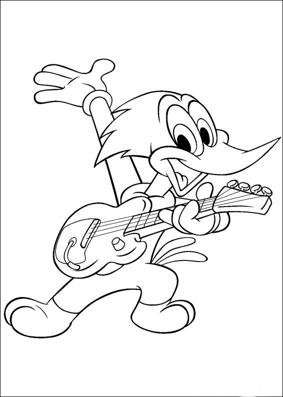 Coloring page: Woody Woodpecker (Cartoons) #28429 - Free Printable Coloring Pages