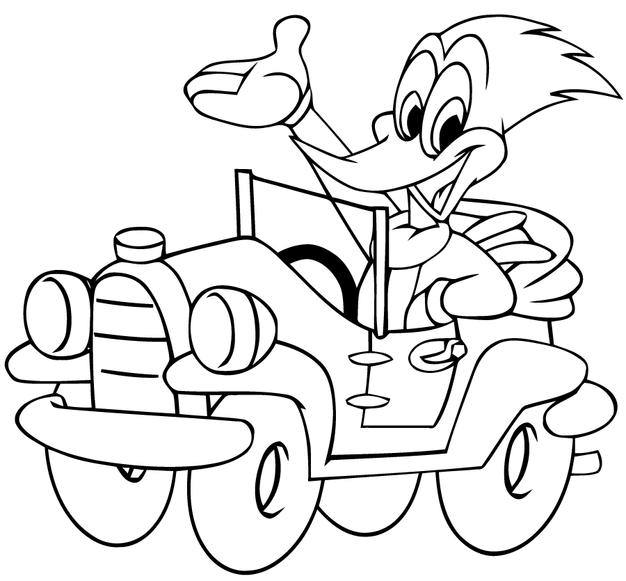 Coloring page: Woody Woodpecker (Cartoons) #28442 - Free Printable Coloring Pages